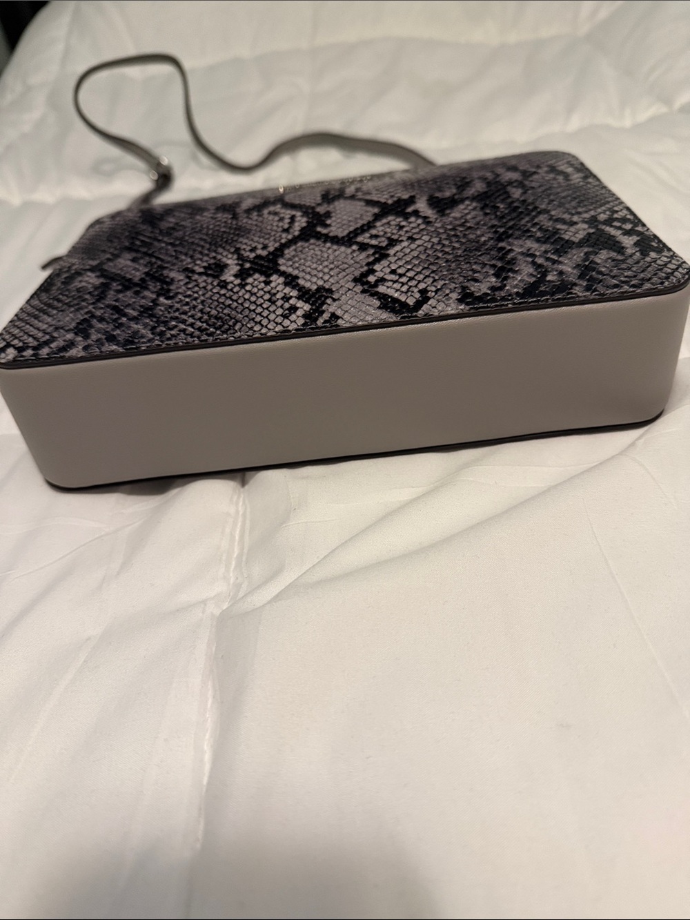 Michael Kors Quarry Grey Snake-Print Crossbody Bag - Picture 2 of 6